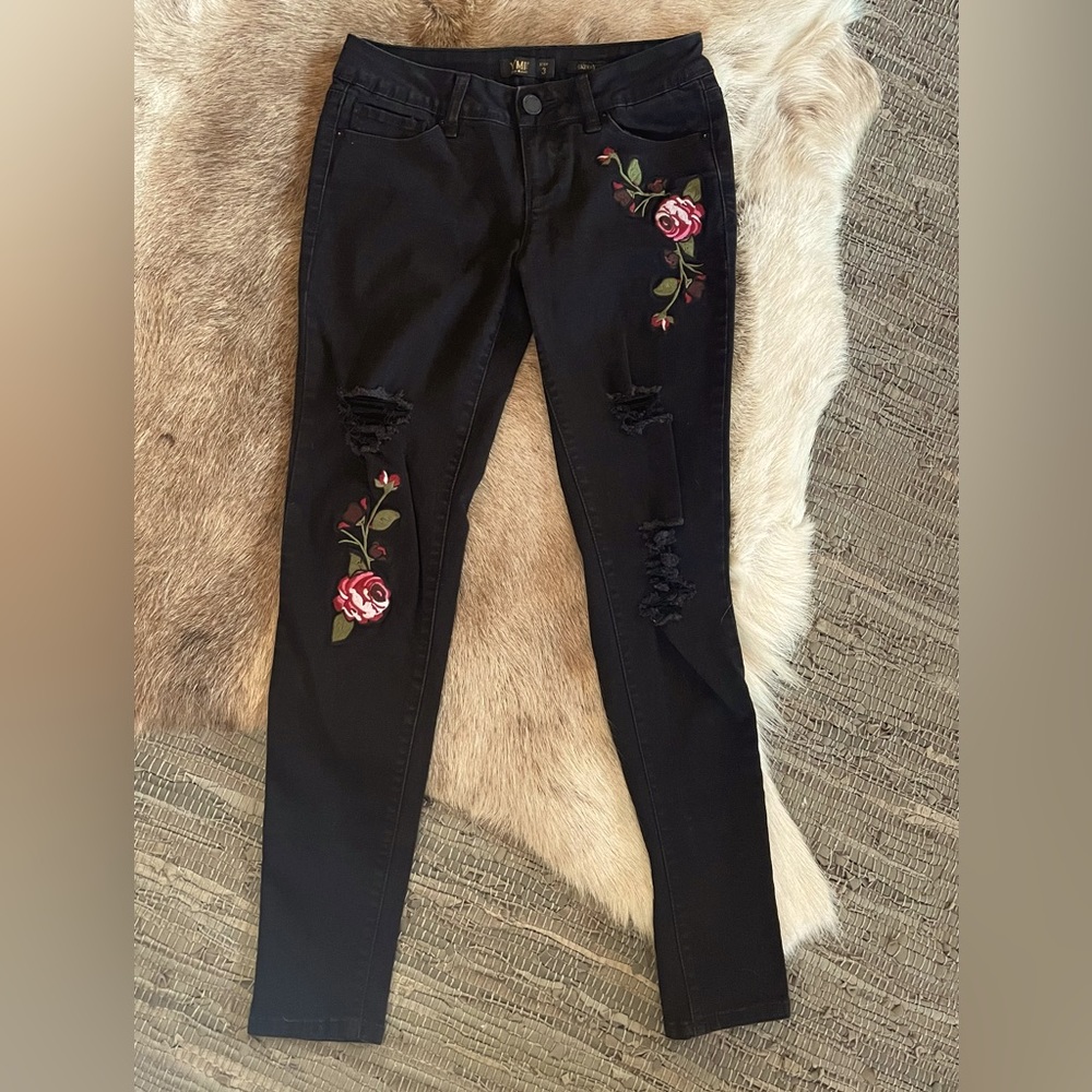 YMI Rose Embroidered Jeans